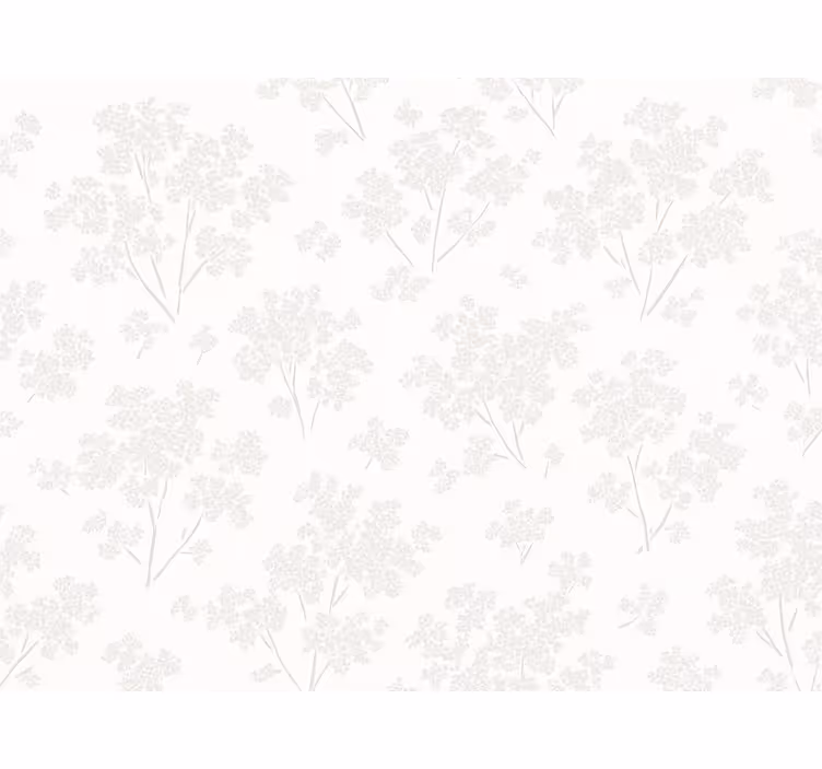 Tapeta do sypialni proste białe kwiaty - TenStickers