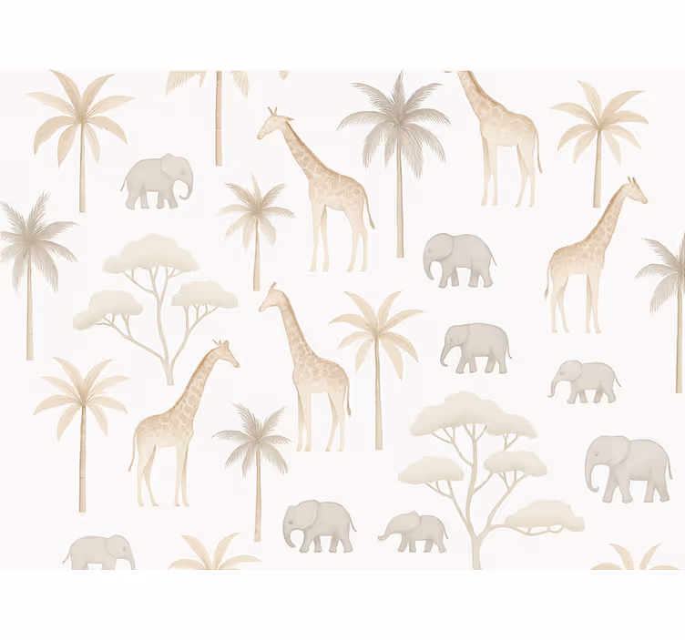 Tapeta dla dzieci safari w afryce - TenStickers
