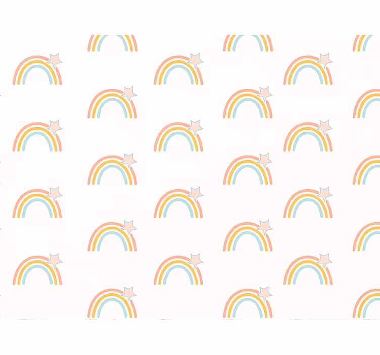 Tapeta dla dzieci w prosty wzór tęczy - TenStickers