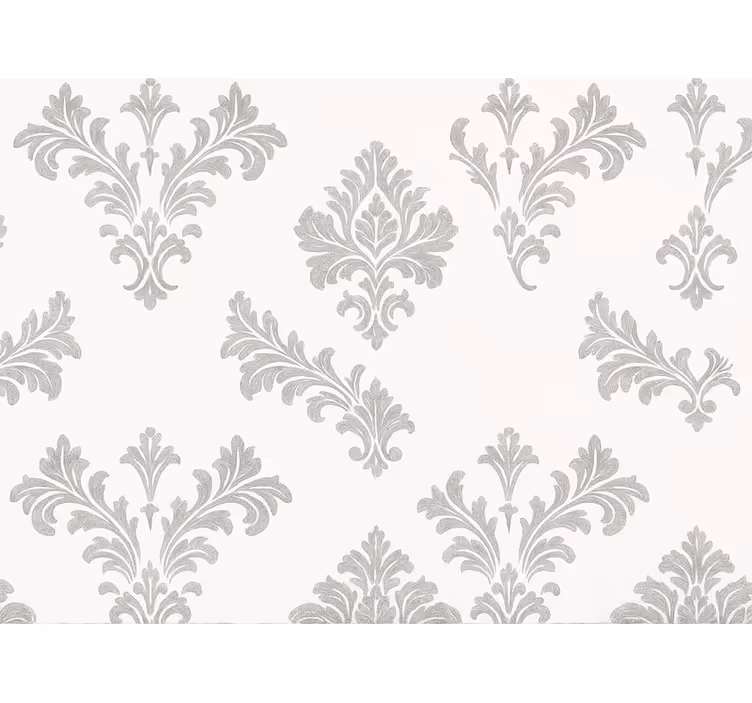 Tapeta do sypialni w metalicznym srebrnym wzorze - TenStickers