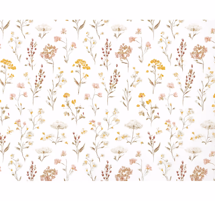 Tapeta dla dzieci prosty wzór botaniczny - TenStickers