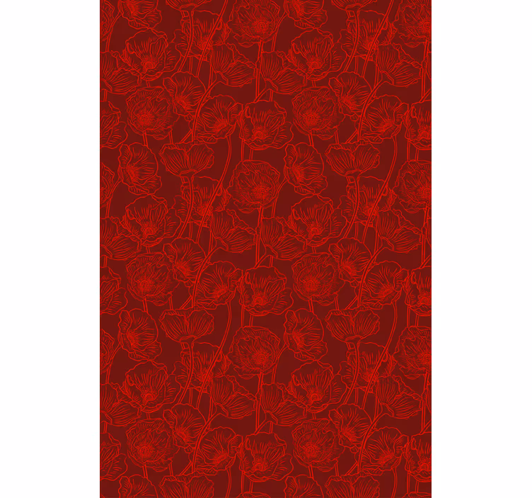 Tapeta kwiaty artystyczne maki z łodygami - TenStickers