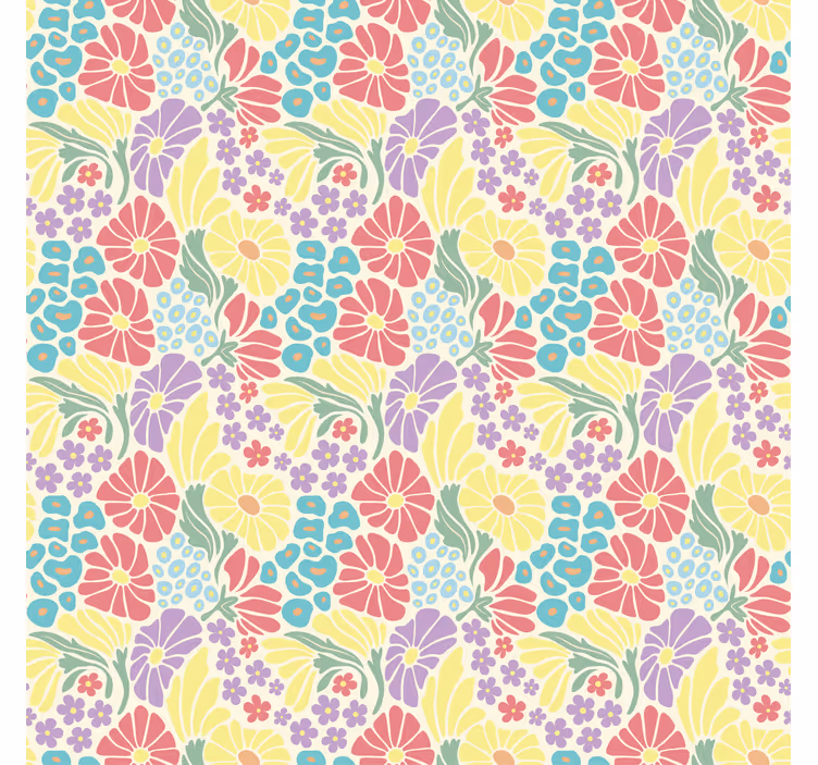 Tapeta kwiaty w pastelowych odcieniach - TenStickers