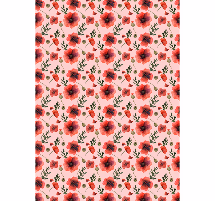 Tapeta kwiaty w akwarelowe maki - TenStickers