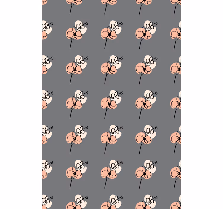 Tapeta kwiaty abstrakcyjny wzór orchidei - TenStickers