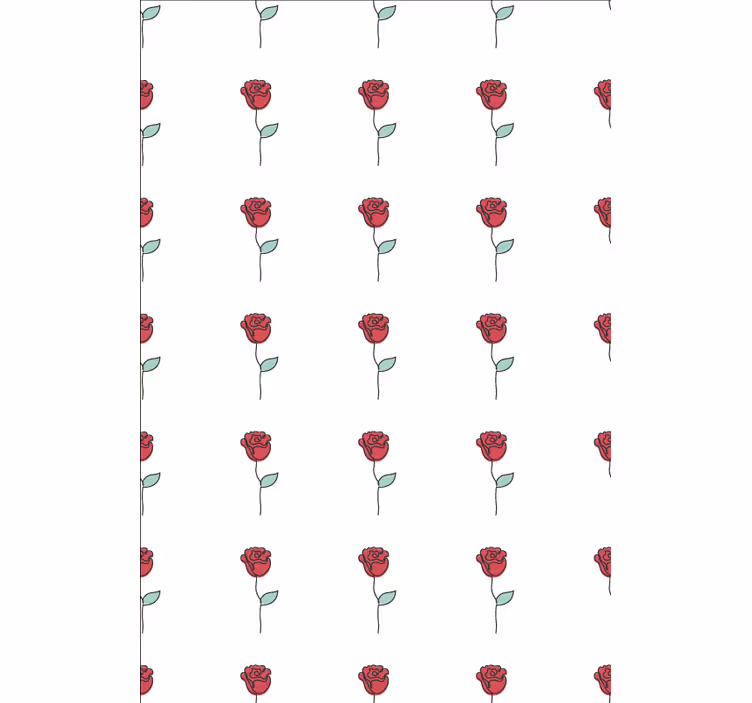 Tapeta kwiaty uroczy rysunek linii czerwonej róży - TenStickers