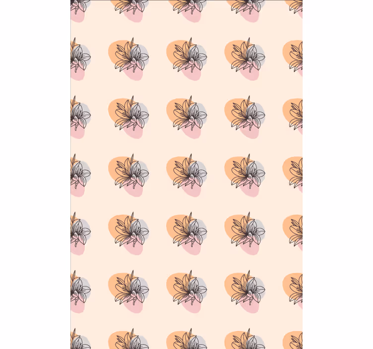 Tapeta kwiaty urocza para minimalistyczny wzór - TenStickers