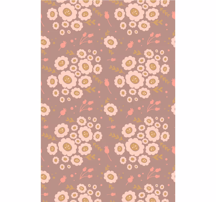 Tapeta kwiaty w pastelowym ludowym wzorze - TenStickers