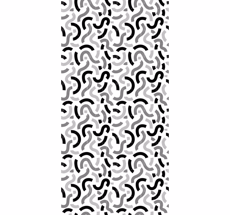 Tapeta do sypialni w czarno-białe kształty - TenStickers
