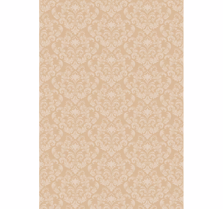 Tapeta do sypialni w beżowy wzór damaszkowy - TenStickers
