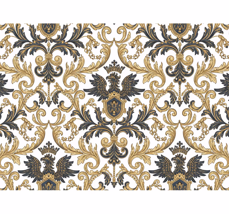 Tapeta do sypialni w stylu glamour barokowym - TenStickers