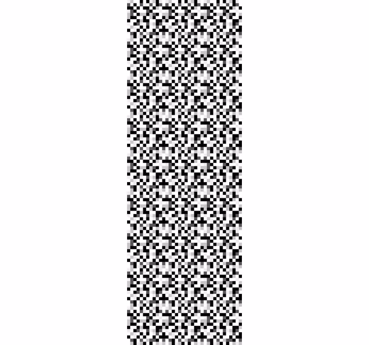 Tapeta do sypialni w czarno-białe kwadraty - TenStickers