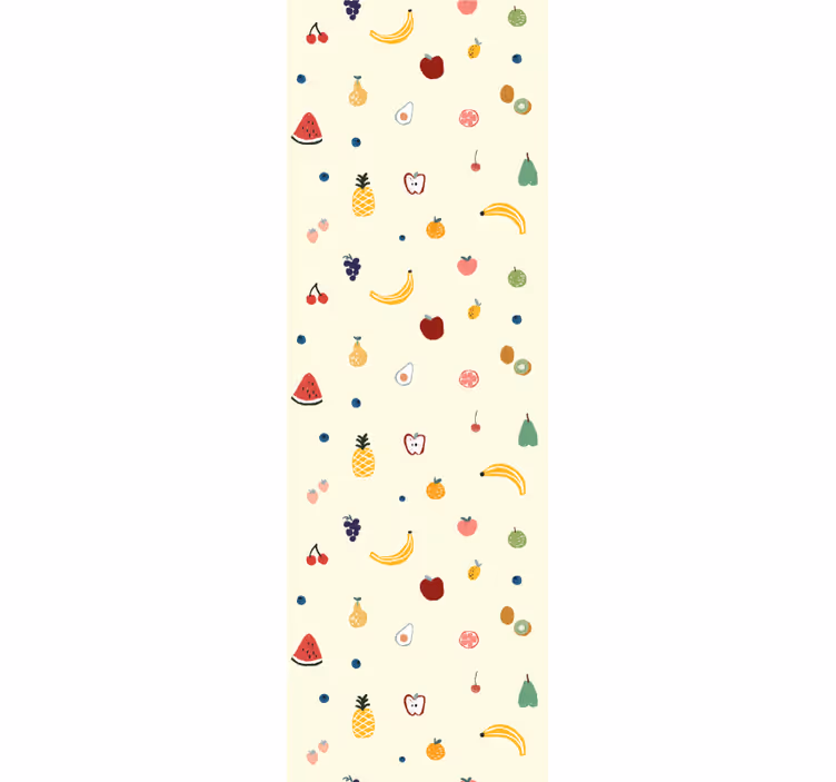 Tapeta do sypialni w kolorowy wzór małych owoców - TenStickers