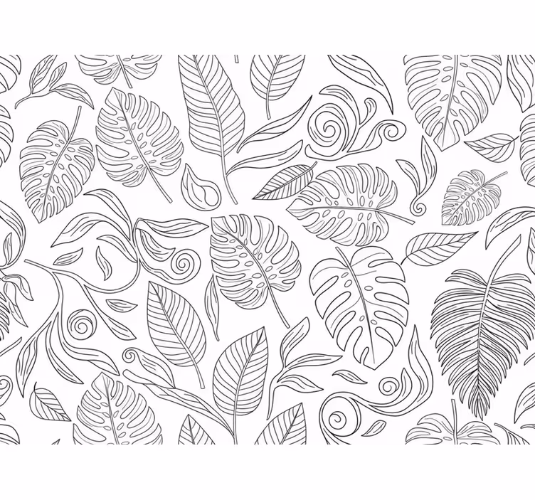 Tapeta nowoczesna botaniczna czarno-biała - TenStickers