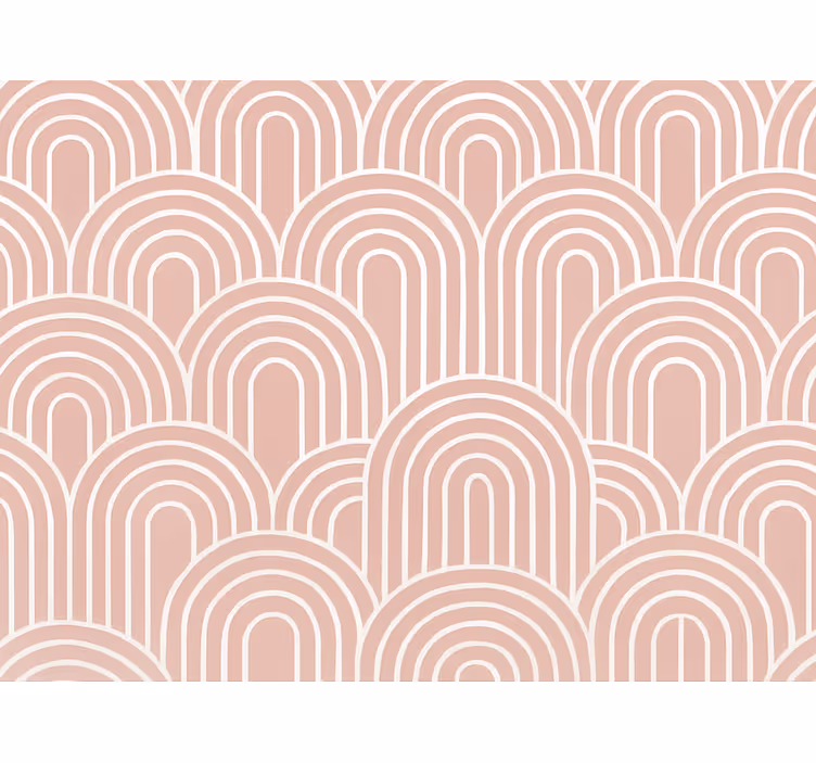 Tapety geometryczne wzór retro w przydymionym różu - TenStickers