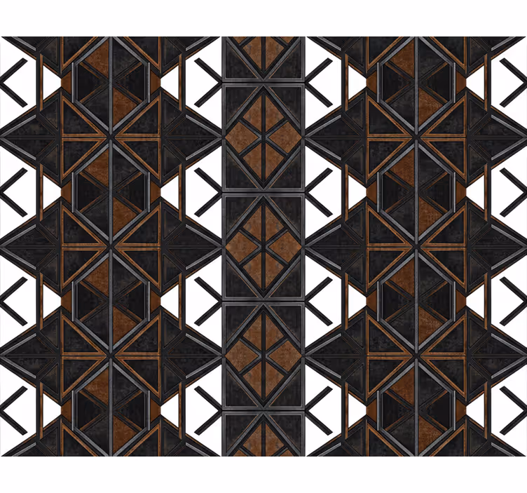 Tapety przemysłowe geometryczne czarno-brązowe - TenStickers