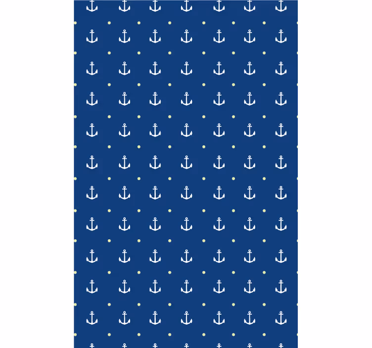 Niebieska tapeta w kotwice - TenStickers