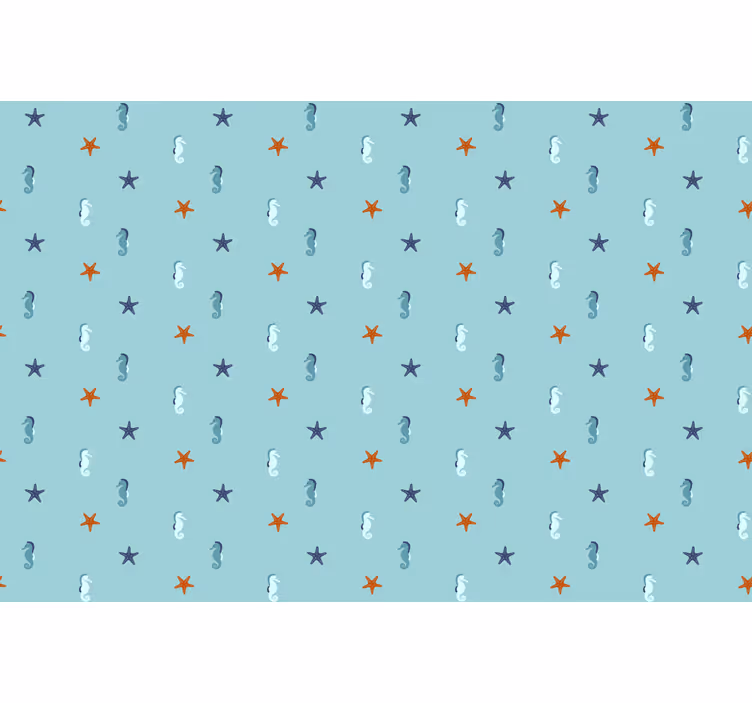 Niebieska tapeta w stylu morskim - TenStickers