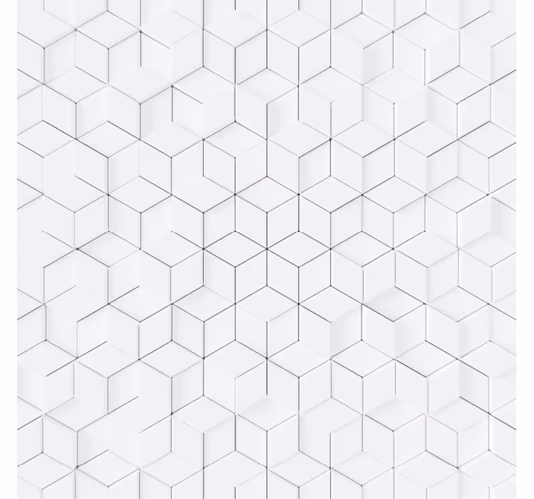 Biała tapeta w geometryczny wzór - TenStickers