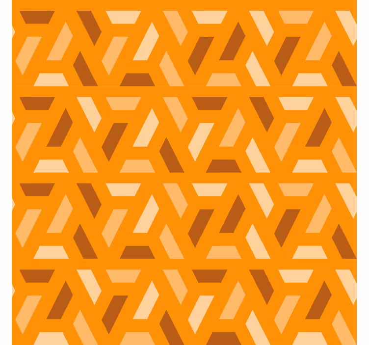 Pomarańczowa tapeta w geometrycznych odcieniach - TenStickers