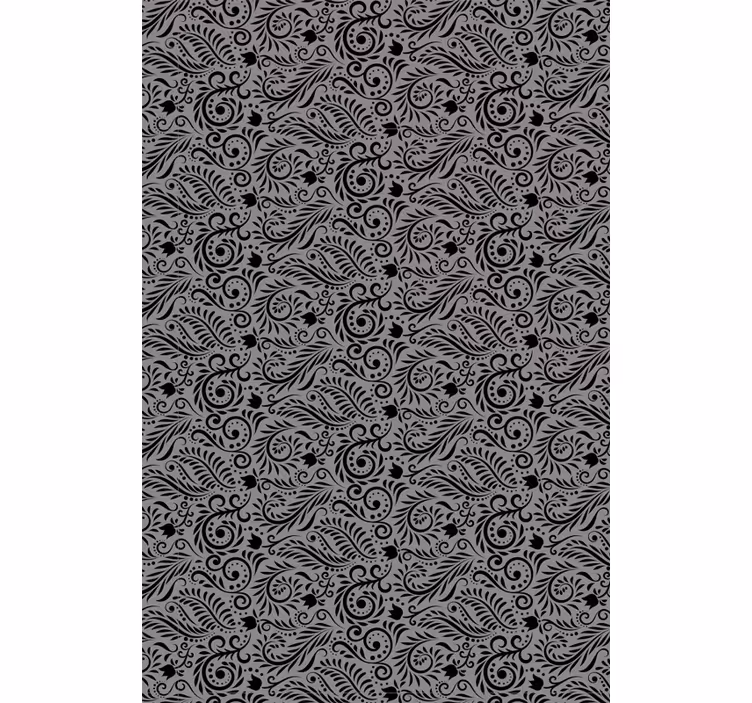 Szara tapeta z ozdobnymi wzorami spiralnymi - TenStickers