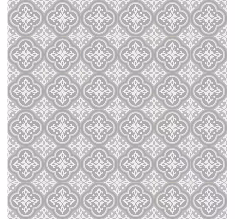 Szara tapeta w szare płytki hydrauliczne - TenStickers