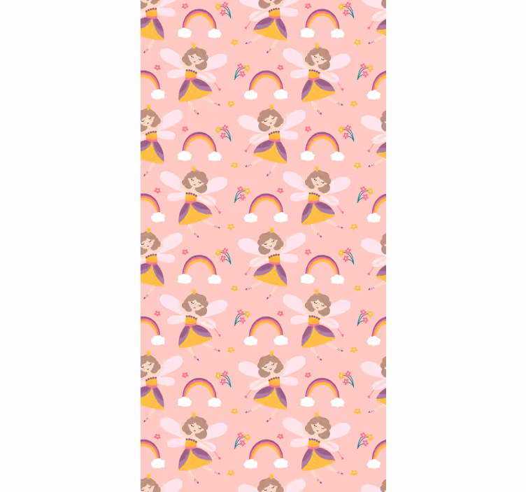 Różowa tapeta księżniczki wróżki - TenStickers