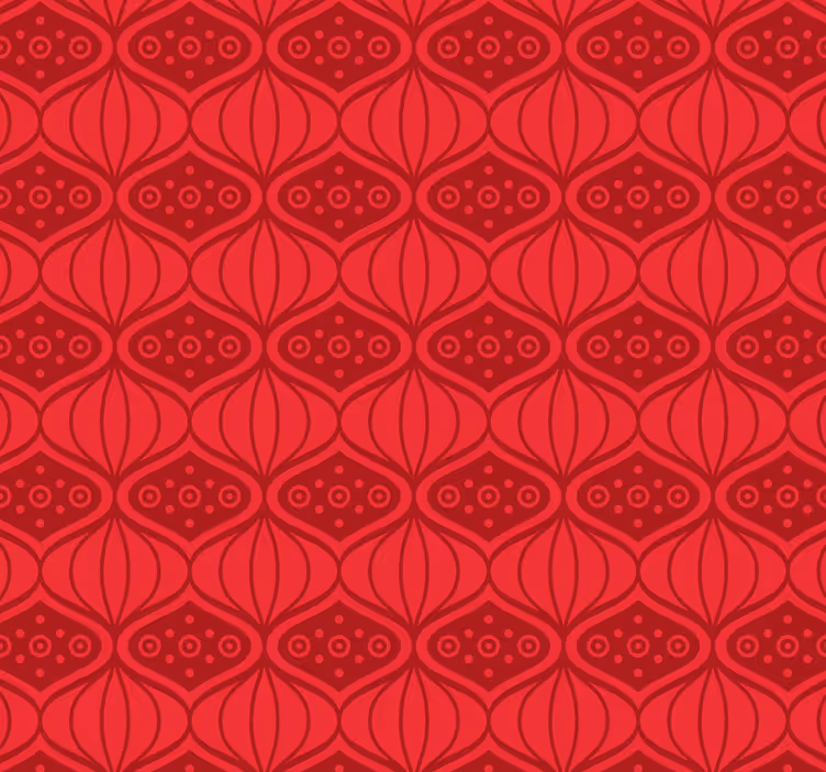 Tapeta czerwony orientalny wzór - TenStickers