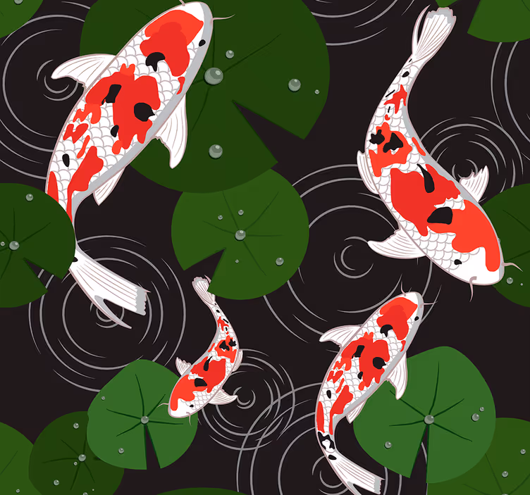 Tapety ze zwierzętami orientalne karpie - TenStickers