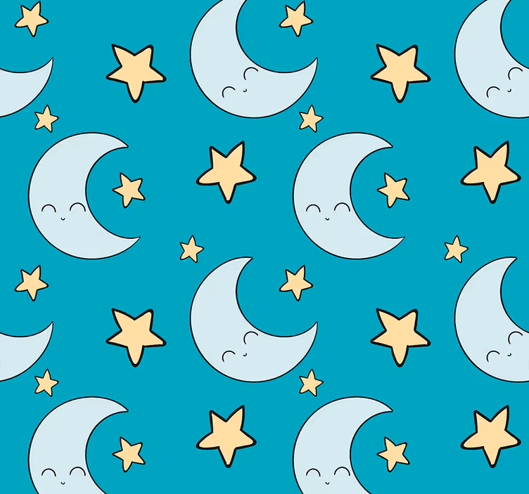 Tapety dla dzieci gwiazdy i księżyc - TenStickers