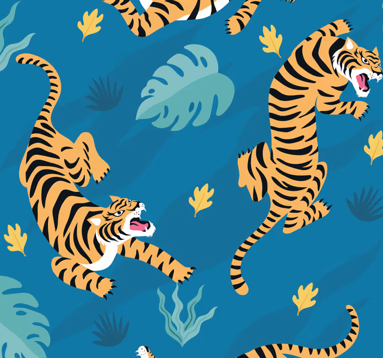 Tapeta w tygrysy do jadalni - TenStickers