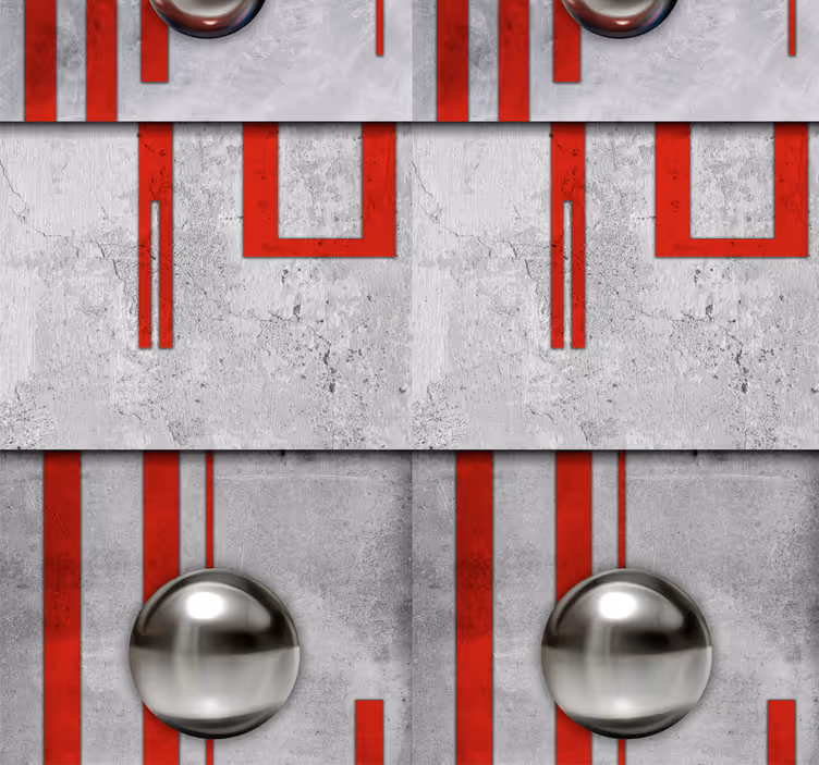 Tapety 3D beton kule iluzja - TenStickers