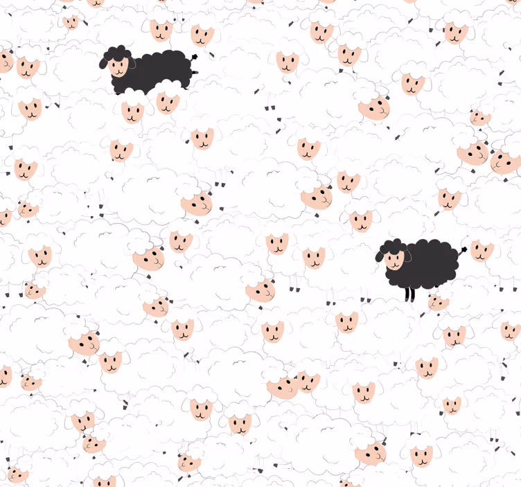 Wzorzysta tapeta z owieczkami - TenStickers