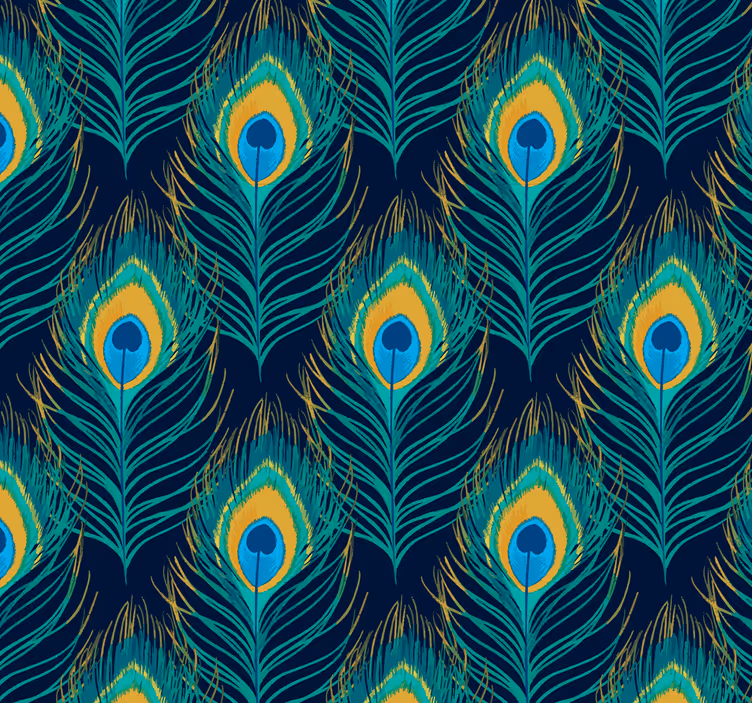 Tapeta ornamenty pawie oczka - TenStickers