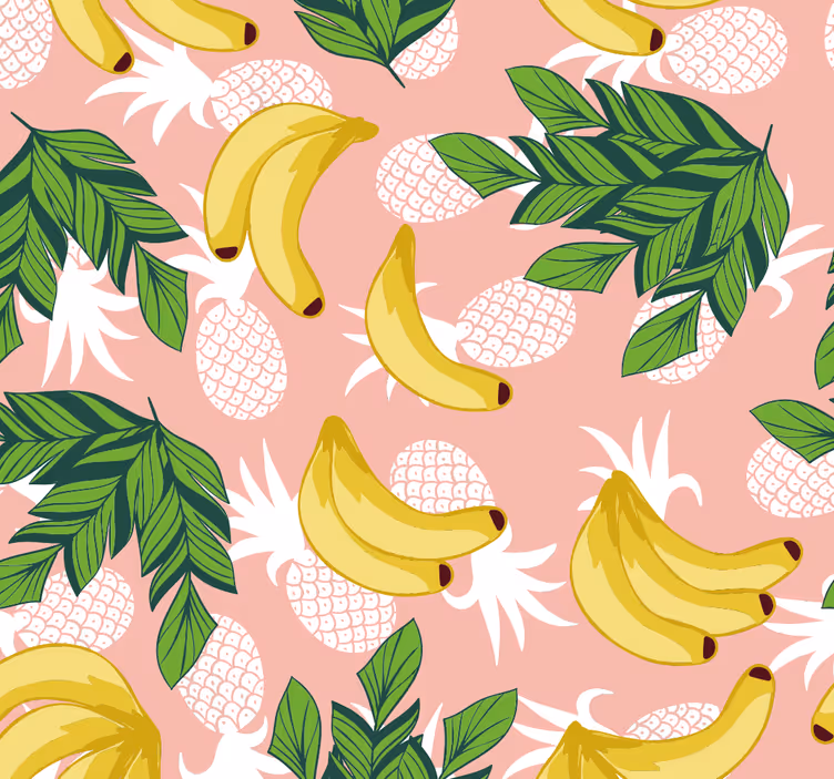 Tapety kuchenne ananasy i banany - TenStickers