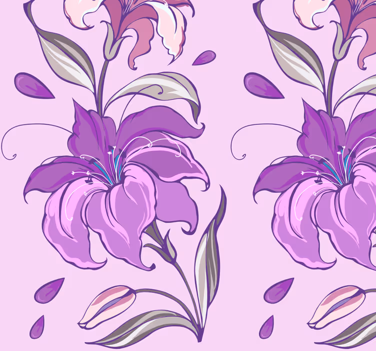 Tapeta kwiaty elegancki kwiatowy wzór - TenStickers