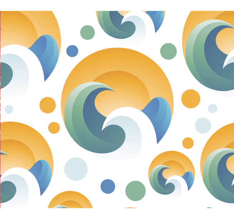 Tapeta vintage wzór słońca z lat 70-tych - TenStickers