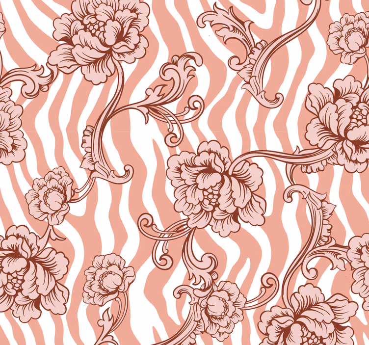 Tapeta kwiaty floral Ornamental Pattern - TenStickers