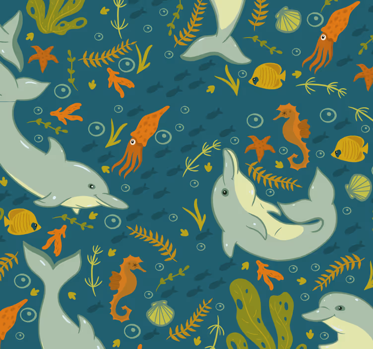 Tapeta zwierzęta podwodna fauna - TenStickers
