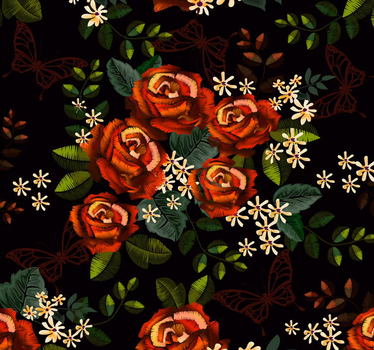 Tapeta kwiaty kwiatowa elegancja - TenStickers