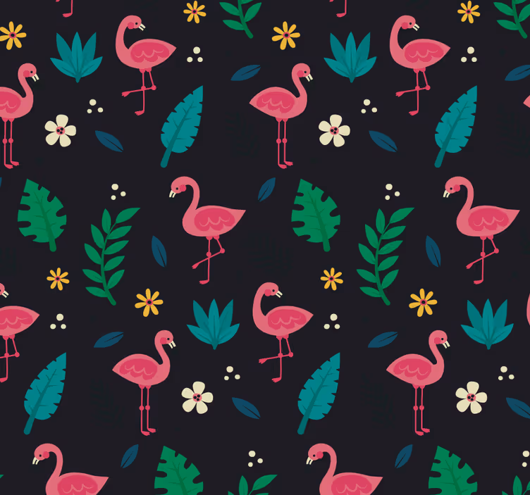 Tapeta zwierzęta wzór flamingów - TenStickers