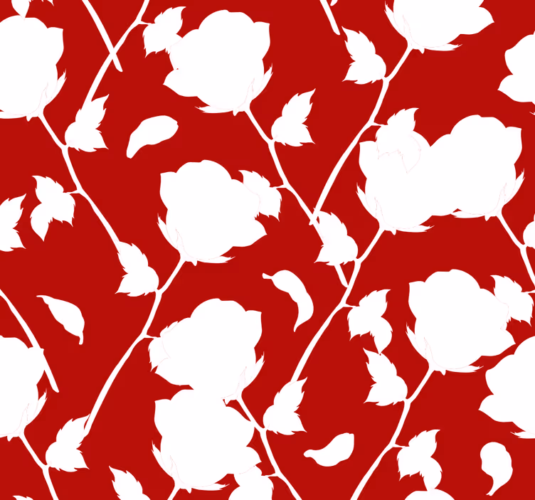 Tapeta kwiaty sylwetka kwiatowa - TenStickers