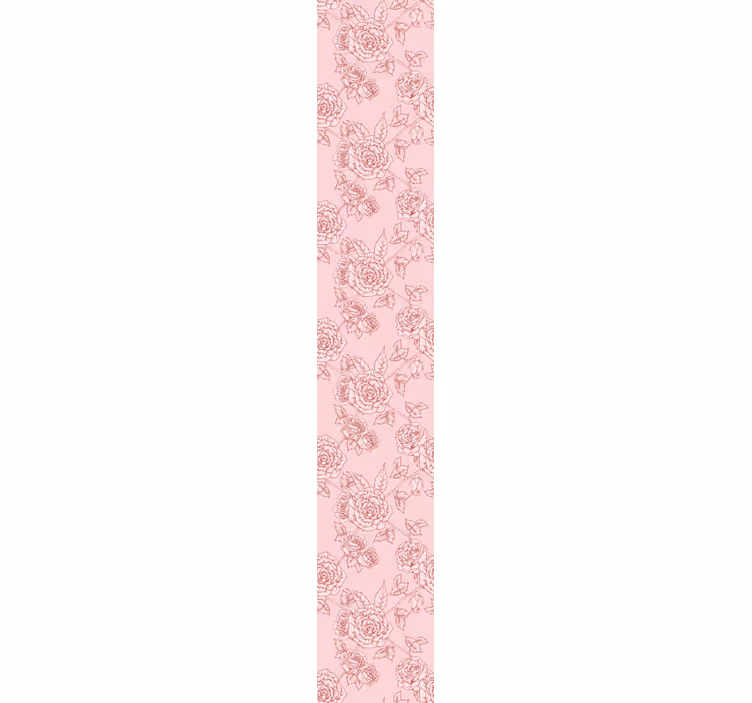 Tapeta kwiaty wzór szkicu róży - TenStickers