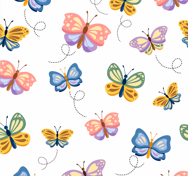 Tapeta motyle Wielobarwne motyle - TenStickers