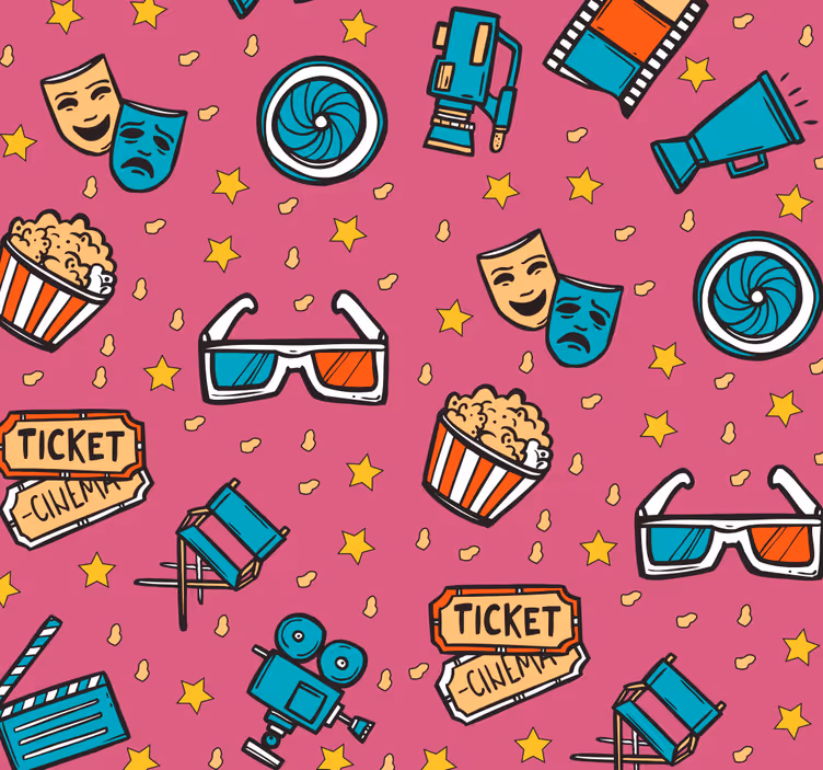 Tapeta dla dzieci wieczór filmowy - TenStickers