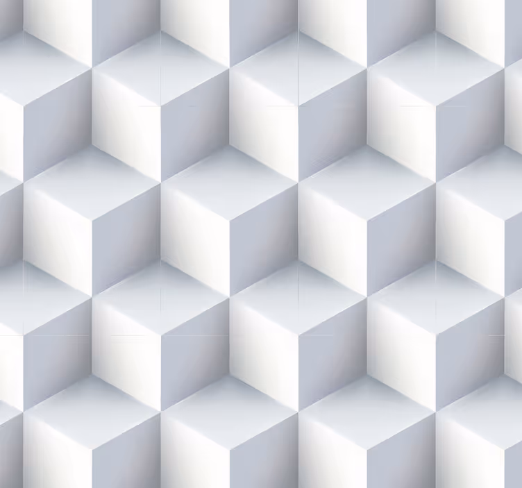 Tapeta 3D 3d białe kostki - TenStickers