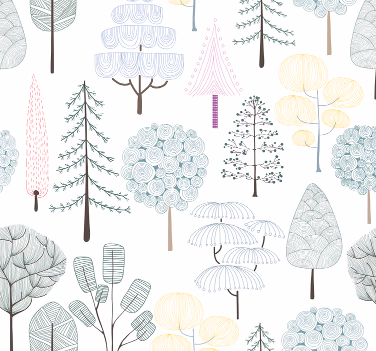 Tapeta natura ilustracje botaniczne - TenStickers