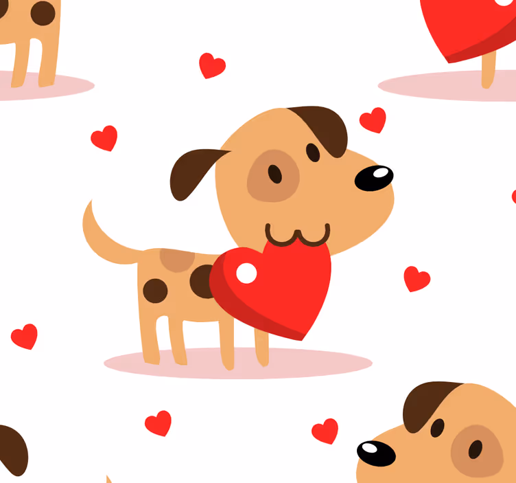 Tapeta pies szczenięca miłość - TenStickers