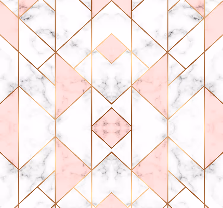 Tapeta abstrakcja Różowa figura geometryczna - TenStickers