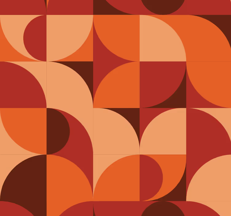 Tapeta abstrakcja Czerwony nadruk retro - TenStickers